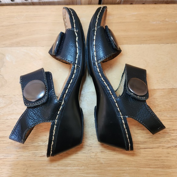 SOFTSPOTS Women's •Pamela• Wedge Sandal 8M Pillow Top Tech Black Upper Leather - Picture 5 of 7